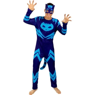Afbeelding van FUNIDELIA Catboy Kostuum voor mannen PJ Masks Maat: M Blauw