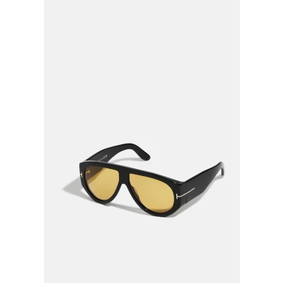 Afbeelding van Tom Ford BRONSON FT 1044 zonnebril SHINY zwart/bruin 60/12/140 heren, Glanzend zwart en goudkleurig logo, 60