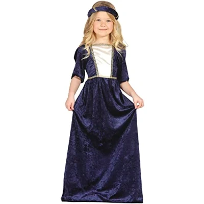 Afbeelding van Fiestas Guirca Verkleedjurk Middeleeuws Meisjes Marineblauw Mt 110 116