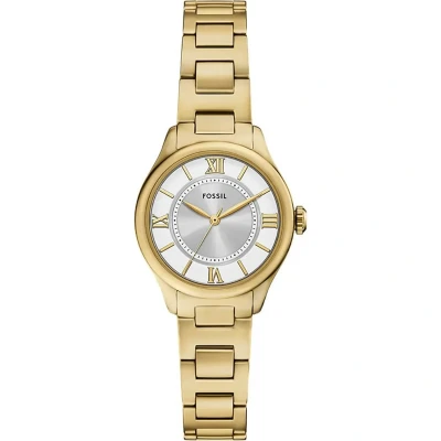 Afbeelding van Fossil Montre Gilmore pour femmes, mouvement à quartz trois aiguilles, bracelet en acier inoxydable ou cuir, Or et blanc, 28 mm