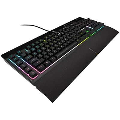 Afbeelding van Corsair K55 RGB PRO XT Gaming toetsenbord, bekabeld, achtergrondverlichting, 6 macro toetsen met Elgate software integratie, stof en vloeistofbestendig, QWERTY, zwart