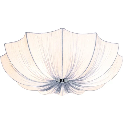 Afbeelding van QAZQA Design plafondlamp grijs zijden 52 cm 3 lichts Plu