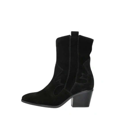 Afbeelding van Gabor Comfort Cowboy/Bikerlaarsjes, Dames, Maat: 36, Black Veloursleer