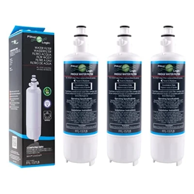 Afbeelding van FilterLogic FFL 157LB 3x Filtre à eau remplace cartouche 4874960100 compatible avec Beko, Blomberg, Grundig, Kuppersbusch, Smeg réfrigérateur frigo américain