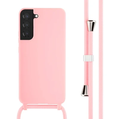 Afbeelding van iMoshion hoesje Geschikt voor Samsung Galaxy S22 Plus met koord Siliconen design Roze / Retro Pink