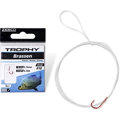 Afbeelding van Zebco Trophy Bream Hook to Nylon 70cm (8 pcs) Red Maat : 8