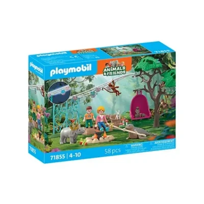 Afbeelding van PLAYMOBIL Animals &amp; Friends 71855 Fête d&#039;anniversaire amusante Jouet à partir de 4 ans Cadeau pour enfants Favorise la créativité et manipulation des animaux Avec guirlande lumineuse dans