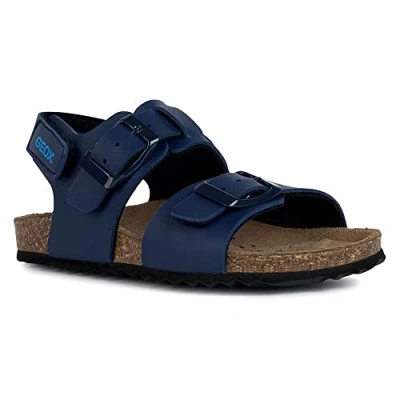 Afbeelding van Geox Ghita Unisex Sandalen voor kinderen, Maat: 24, Navy Hoogwaardig imitatieleer