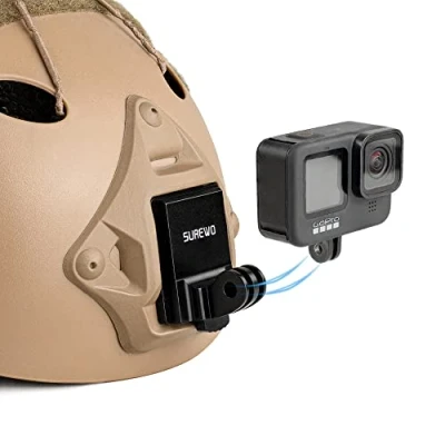 Afbeelding van SUREWO Aluminium NVG Mount compatibel met GoPro Hero 11/10/9/8/7/6/5 zwart, tactische helm DJI Osmo Action 3/2, Insta360 ONE R/AKASO/Crosstour en Most camera&#039;s