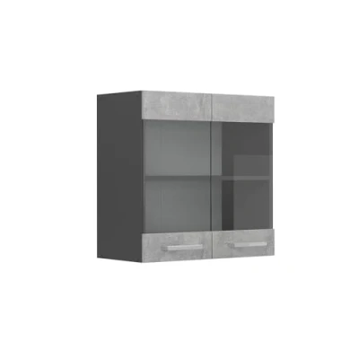 Afbeelding van Vicco Glazen keukenkast R Line, Beton/Antraciet, 60 cm