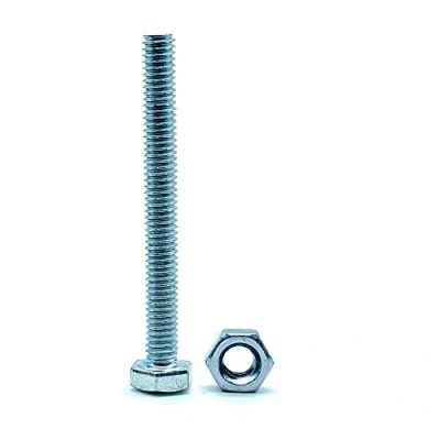 Afbeelding van DOJA Barcelona M18 bout en moer 5 schroeven zeskantkop met zeshoekige moeren x 120 mm van verzinkt staal bouten voor service, metalen zeskantkop...