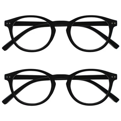 Afbeelding van Opulize Zen Set van 2 leesbril, glad, matzwart, voor dames en heren, RR24 1 +1,50