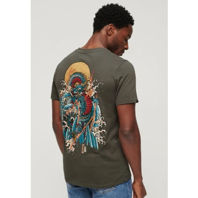 Afbeelding van Superdry Tokyo Tshirt print, Heren, Maat: XL, Dark khaki