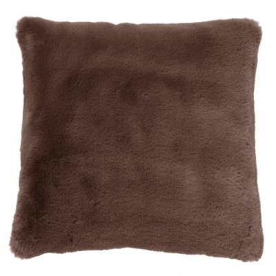 Afbeelding van Dutch Decor ZAYA Sierkussen 45x45 cm bontlook effen kleur Chocolate Martini bruin
