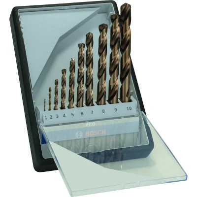 Image de BOSCH 2607019925 jeu de mèches RobustLine HSS CO, DIN 338, 135 en coffret plastique 10 pièces