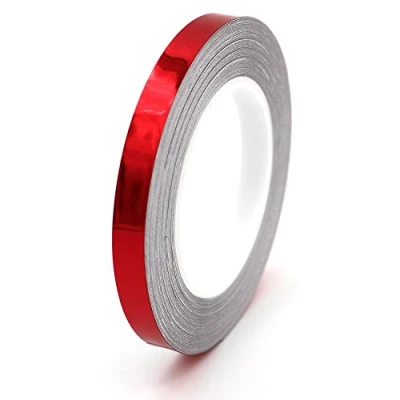 Afbeelding van Finest Folia GmbH 7 mm 10 m chromen sierstrip voor auto, motorfiets (chroom rood)