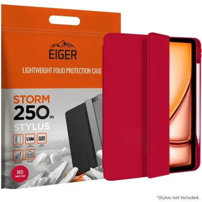 Afbeelding van Eiger Storm 250m Stylus Hoes Geschikt voor iPad Air 11 (2024) Met Penhouder Slimme Sleep / Wake Functie Rood