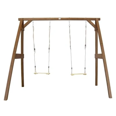 Image de Axi Portique double brun 2 balancoires 160x254x207cm