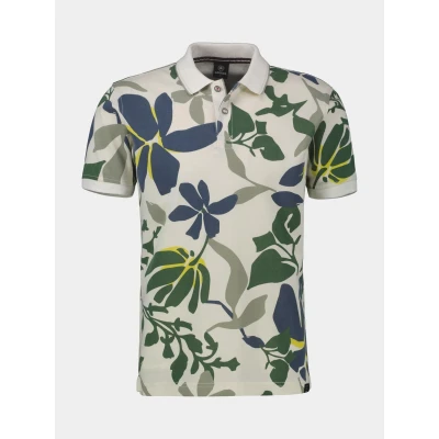 Afbeelding van LERROS Polo Bloemenprint Wit dessin M