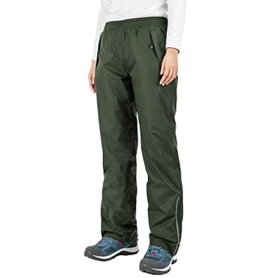 Afbeelding van 33,000ft Lichte regenbroek voor dames, waterdicht, ademend, winddicht, wandelen, trekking, legergroen