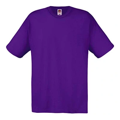 Afbeelding van Fruit of the Loom Heren Screen Stars Original Full Cut T shirt met korte mouwen, Lila.