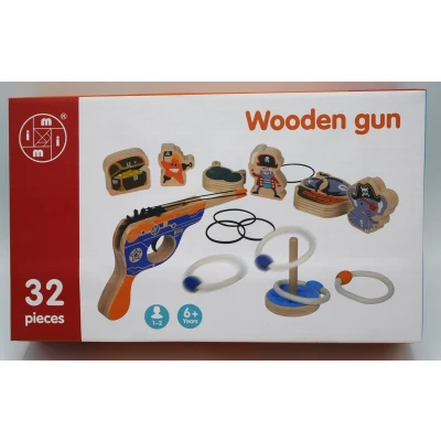 Afbeelding van Houten speelset 29x19cm + Gun 32 stuks