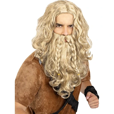 Afbeelding van FUNIDELIA Viking pruik en baard voor mannen Bruin
