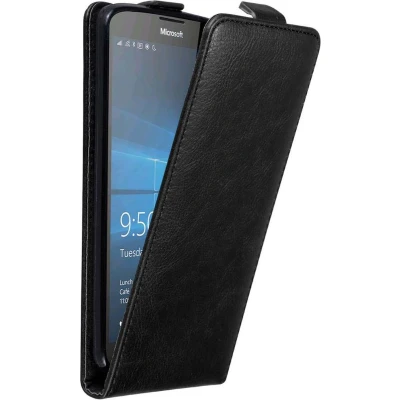 Afbeelding van Cadorabo Hoesje geschikt voor Nokia Lumia 950 XL in ZWARTE NACHT Beschermhoes flip design Case Cover met magnetische sluiting