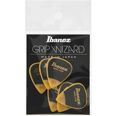 Image de Ibanez PPA14HSGBK 6 médiators Grip Wizard série Sand noir heavy 1.0mm