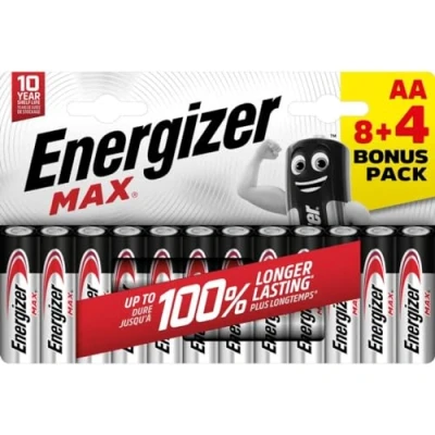 Afbeelding van Energizer batterijen Max AA, blister van 8 stuks + 4 gratis