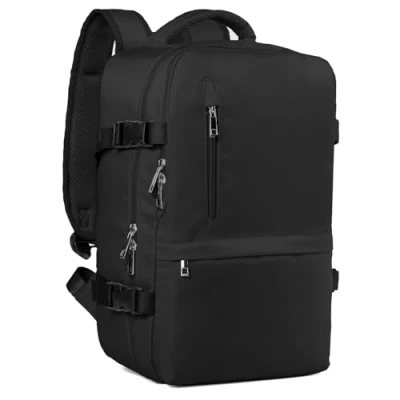 Afbeelding van Hayayu Ryanair handbagage, 40 x 20 25 cm, kleine rugzak voor rugzak, vliegtuig, reisrugzak met laptopvak, diefstalbeveiliging, weekend, zwart., informeel