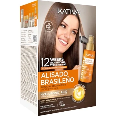 Afbeelding van Kativa Premium Braziliaanse stijlset, nieuwe formule met hyaluronzuur, serum zonder uitspoelen