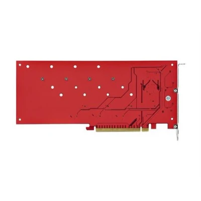 Image de StarTech.com Adaptateur PCIe M.2 Carte x16 vers Quad SSD NVMe d&#039;interface rainure d&#039;extension jusque 4 x Card profil bas RAID 0, 1, JBOD 4.0 x16/x8 rouge