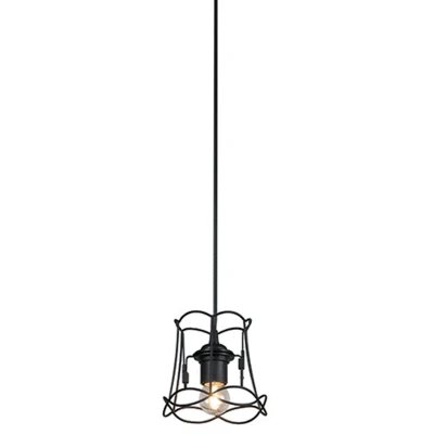 Afbeelding van QAZQA Granny Frame Retro Hanglamp 1 lichts Ø 150 mm Zwart Woonkamer Slaapkamer Keuken