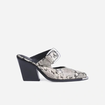 Afbeelding van Bronx KOLE Muiltjes met hak, Dames, Maat: 40, Oatmilk/white/black Schoenen