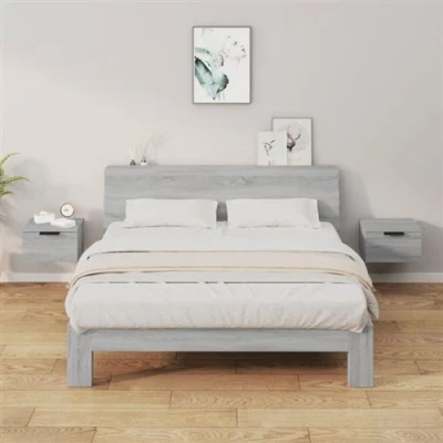 Afbeelding van Nachtkastjes 2 st wandgemonteerd 34x30x20 cm grijs sonoma eiken