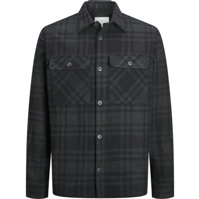 Afbeelding van Jack &amp; Jones Overhemd Jprraymond Melange Check Ls Overshi 12263647 Black Beauty/comfort Fi Mannen Maat S