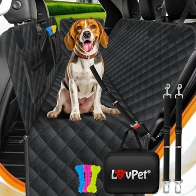 Afbeelding van LOVPET® Kofferbakbescherming met zij en dorpelbescherming, hondenhoes voor achterbank transparant venster accessoires, premium hondenautohoes