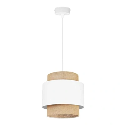 Afbeelding van Light Home Boho lampenkap, hanglamp, kroonluchter, moderne plafond voor slaapkamer, woonkamer en keuken, metaal stof, E27, met 1 licht, wit jute