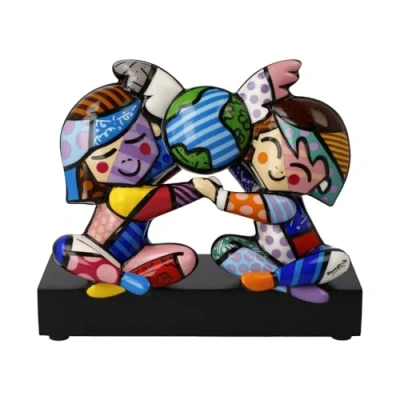 Afbeelding van Goebel Romero Britto Decoratief beeld / figuur Children of the World Porselein Pop Art 15cm