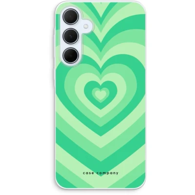Afbeelding van Case Company® hoesje geschikt voor Samsung Galaxy A35 Hart Groen Soft Cover Telefoonhoesje Bescherming aan alle Kanten en Schermrand