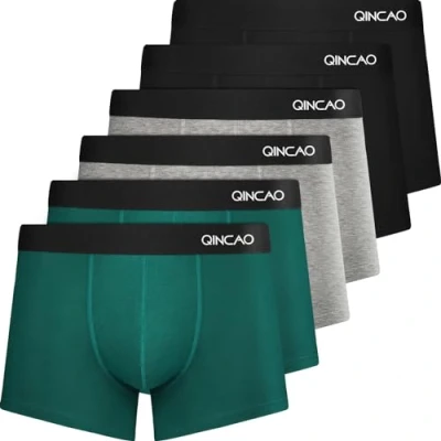 Afbeelding van QINCAO heren boxershort set van 6 katoenen boxershorts maten S, M, L, XL, XXL, XXXL