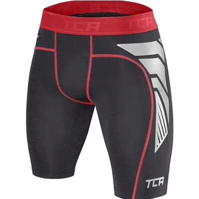 Afbeelding van TCA Mannen CarbonForce Pro Compressie Basislaag Korte Broek Thermisch Ondergoed Zwart/Rood, XXL