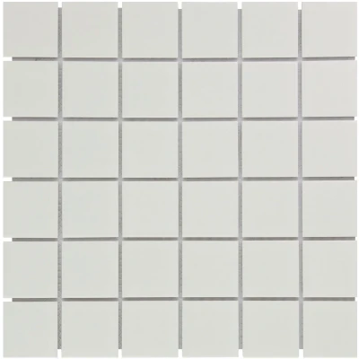 Afbeelding van The Mosaic Factory Barcelona mozaïektegel 4.8x4.8x0.6cm voor wand en vloer binnen buiten vierkant Keramiek Wit
