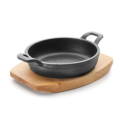 Afbeelding van Lacor 25871 Gietijzeren pan rond 17 x 12 6 cm zwart