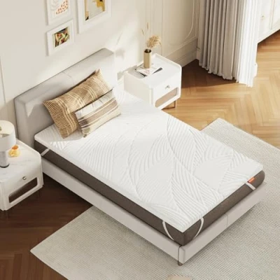 Afbeelding van Sweetnight matrastopper 90x200 cm, traagschuim topper met afneembare en wasbare hoes, hoogte 5 cm (wit)