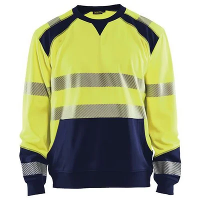 Image de Sweat haute visibilité jaune fluorescent/marine