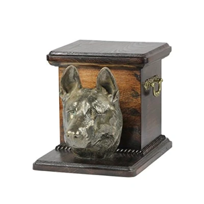 Afbeelding van Elegante urn hond voor hondenas met beeldje van Duitse Herder