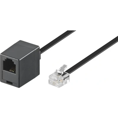 Afbeelding van RJ11 telefoon verlengkabel / zwart 3 meter