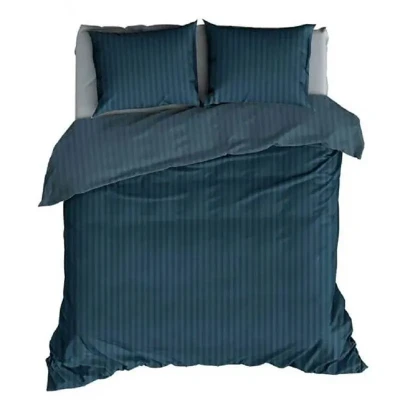 Afbeelding van Dekbedovertrek SATIN D&#039;OR satijnstreep teal 100% Katoen Satijn 240x200/220 + 2 slopen